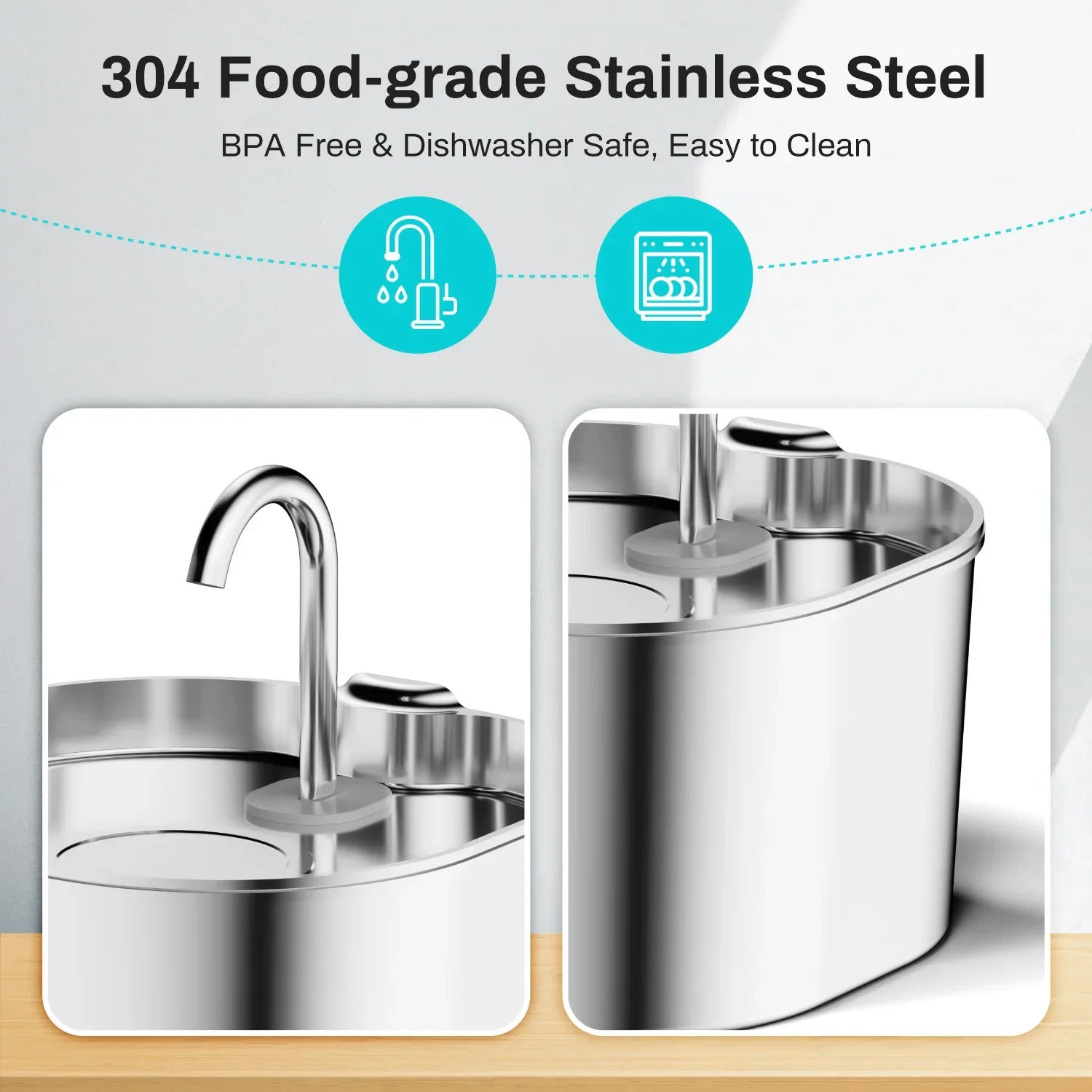 PetLumo™ Stainless Steel Cat & Dog Water Fountain