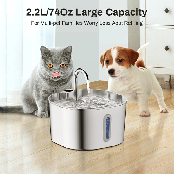 PetLumo™ Stainless Steel Cat & Dog Water Fountain